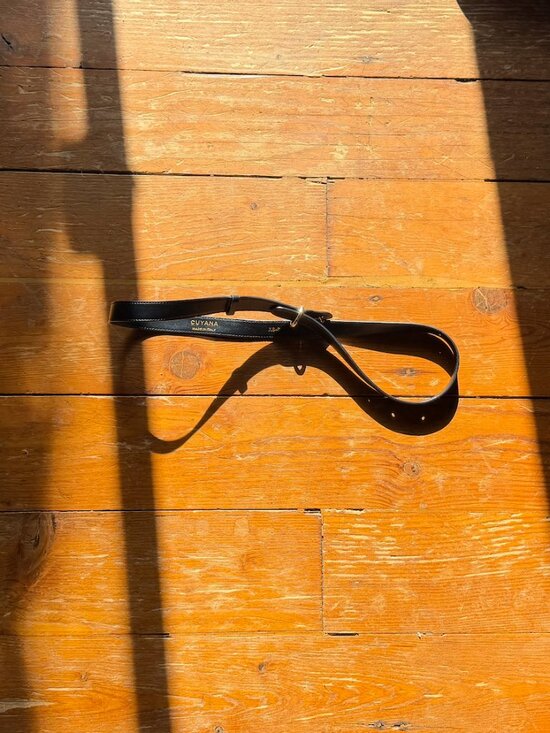 Cuyana Half Moon black leather belt main image 4